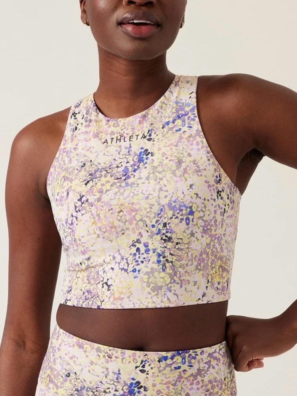 Athleta and Conscious Train Crop Bra A-C Top Dynamic Leopard Grey Size M